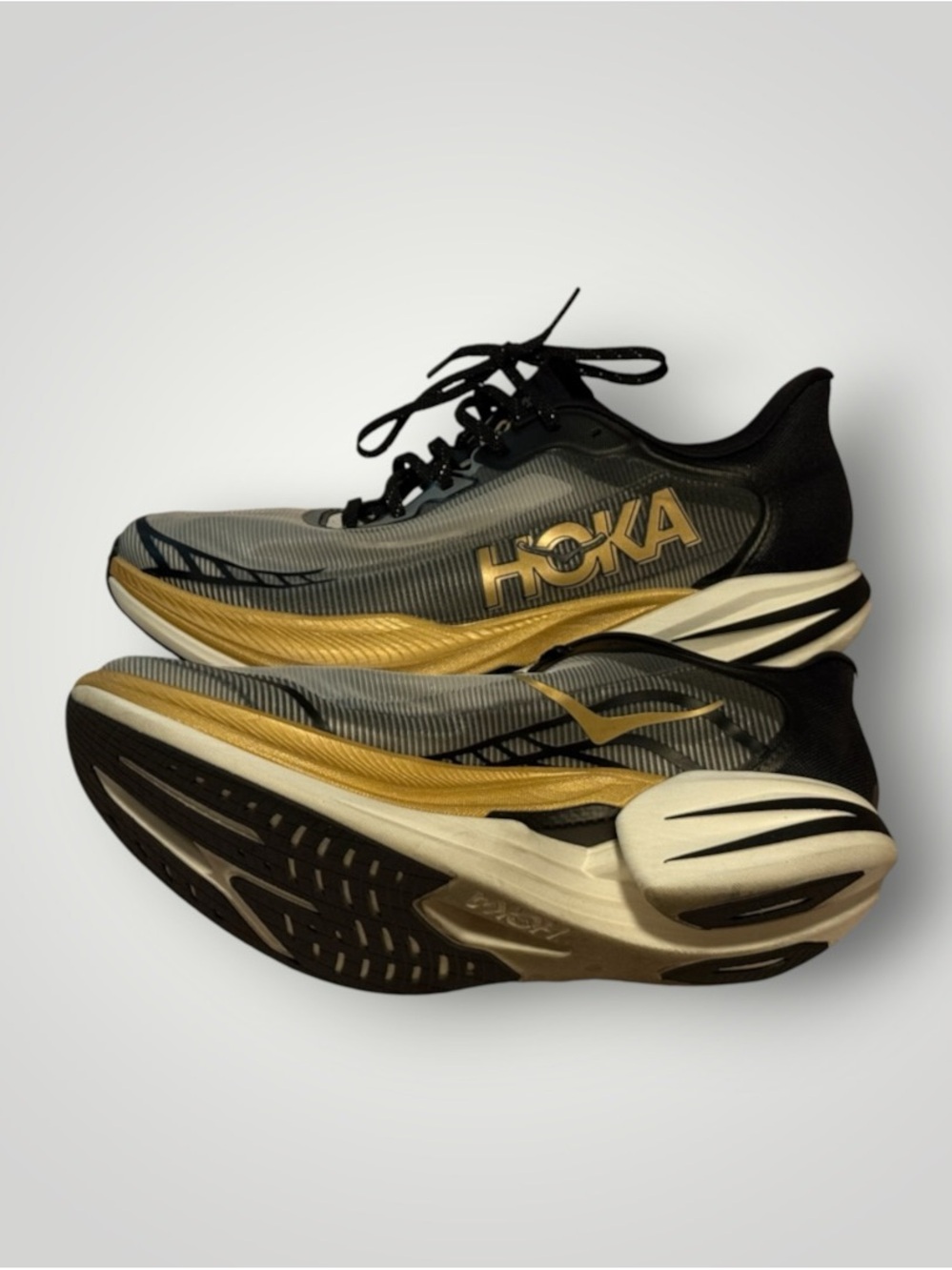 HOKA Cielo X1 2.0 Black Gold Men’s Size 12 Running Shoes Carbon *RETAIL $275*